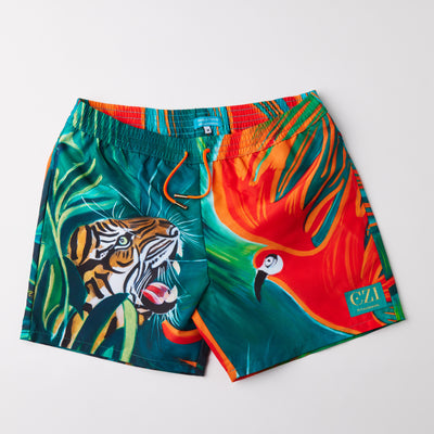 Tiger and Bird Swim Shorts