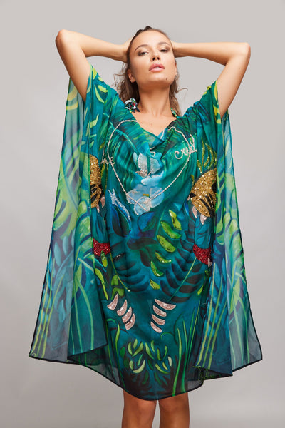 Tigers Love Hand-Embroidered Kaftan - Limited edition - NFC certified